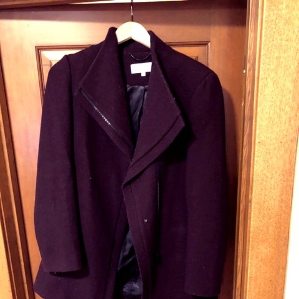 Calvin Klein Woman's Wool Overcoat, dark burgundy